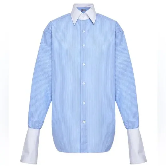 Woera signature button up pinstripe